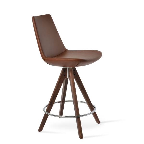 Soho Concept Eiffel Pyramid Swivel Barstools & Counterstools - Stylish Wood Design With 5-year Guarantee, Durable! Walnut  Soho-concept-dining-chair-08089