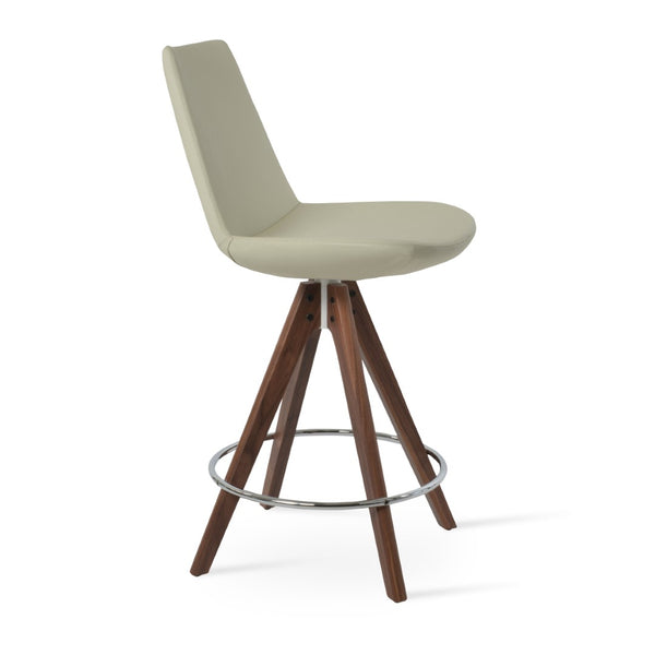 Soho Concept Eiffel Pyramid Wood Swivel Barstools & Counterstools - Elegant Design With 5-year Warranty, Walnut & White Walnut,Cream  Soho-concept-dining-chair-08086