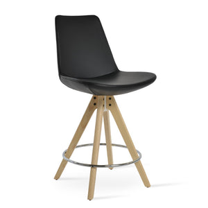 Soho Concept Eiffel Pyramid Barstools & Counterstools - Stylish Wood Swivel Stools In Boucle, Velvet, Nubuck Fabrics Natural,Ash,Black  Soho-concept-dining-chair-08090