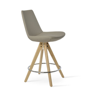 Soho Concept Eiffel Pyramid Barstools & Counterstools - Stylish Wood Swivel Stools In Boucle, Velvet, Nubuck Fabrics Natural,Ash  Soho-concept-dining-chair-08093
