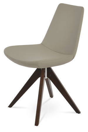 Soho Concept Eiffel Pyramid Swivel Dining Chair - Premium Leatherette, Solid Wood Base, 2-year Guarantee, Stylish Comfort Walnut  Soho-concept-dining-chair-03318
