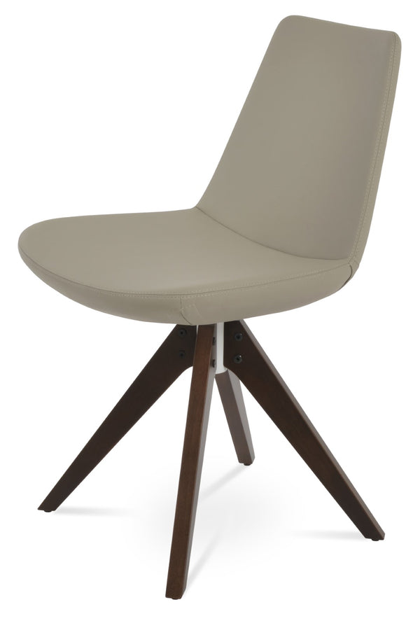 Soho Concept Eiffel Pyramid Swivel Dining Chair - Premium Leatherette, Solid Wood Base, 2-year Guarantee, Stylish Comfort Walnut  Soho-concept-dining-chair-03318
