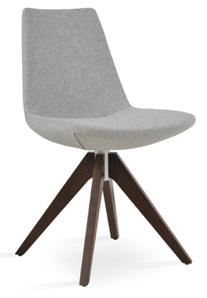 Soho Concept Eiffel Pyramid Swivel Dining Chair: Stylish Wool Upholstery, Solid Wood Base, 10-year Warranty, 350 Lbs Support Ash,Natural,Silver  Soho-concept-dining-chair-03326