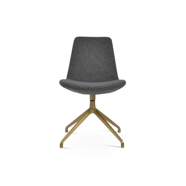 Soho Concept Eiffel Spider Swivel Chair In Premium Camira Blazer Wool - 10-year Guarantee, Dark Grey Comfort Brass,Dark Grey  Soho-concept-dining-chair-03430