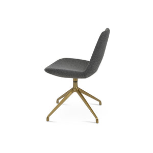 Soho Concept Eiffel Spider Swivel Chair In Premium Camira Blazer Wool - 10-year Guarantee, Dark Grey Comfort Brass,Dark Grey  Soho-concept-dining-chair-03430