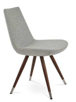 Soho Concept Eiffel Star Chair - Premium Camira Blazer Wool, 10-year Guarantee, Elegant Steel Base, Natural Finish Walnut,Silver  Soho-concept-dining-chair-03470