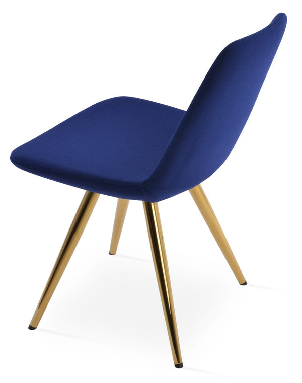 Soho Concept Eiffel Star Chair - Premium Camira Blazer Wool, 10-year Guarantee, Elegant Steel Base, Natural Finish Gold,Blue  Soho-concept-dining-chair-03454
