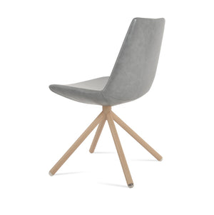 Soho Concept Eiffel Stick Swivel Chair - Elegant Leatherette Dining Chair With Soft Walnut Finish & 2-year Guarantee Natural,Light Grey  Soho-concept-dining-chair-03489