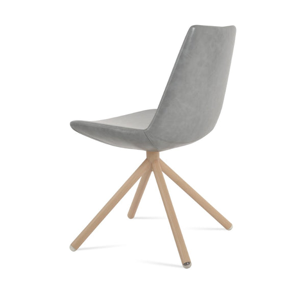 Soho Concept Eiffel Stick Swivel Chair - Elegant Leatherette Dining Chair With Soft Walnut Finish & 2-year Guarantee Natural,Light Grey  Soho-concept-dining-chair-03489