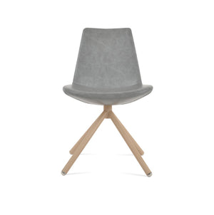 Soho Concept Eiffel Stick Swivel Chair - Elegant Leatherette Dining Chair With Soft Walnut Finish & 2-year Guarantee Natural,Light Grey  Soho-concept-dining-chair-03489