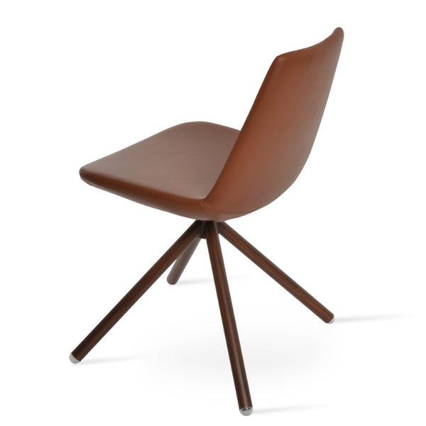 Soho Concept Eiffel Stick Swivel Chair - Elegant Leatherette Dining Chair With Soft Walnut Finish & 2-year Guarantee Walnut  Soho-concept-dining-chair-03488