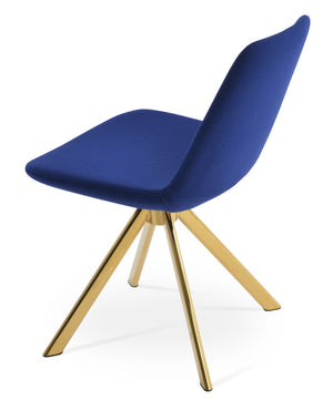 Soho Concept Eiffel Sword Swivel Dining Chair - Luxurious Camira Blazer Wool, 10-year Guarantee, Elegant Design Gold,Blue  Soho-concept-dining-chair-03517