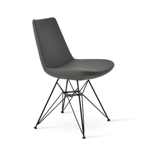 Soho Concept Eiffel Tower Chair - Modern Leatherette Dining Chair With Chrome Base, 2-year Guarantee & Vibrant Finishes Black,Grey  Soho-concept-dining-chair-03562