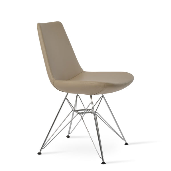 Soho Concept Eiffel Tower Chair - Modern Leatherette Dining Chair With Chrome Base, 2-year Guarantee & Vibrant Finishes Chrome  Soho-concept-dining-chair-03566