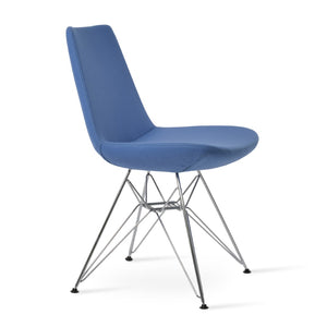 Soho Concept Eiffel Tower Chair - Premium Camira Blazer Wool Dining Seat With Chrome Finish & 10-year Guarantee Chrome  Soho-concept-dining-chair-03565