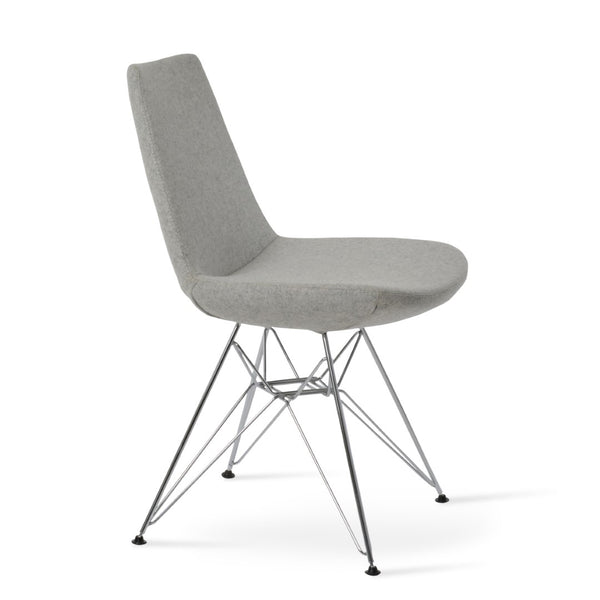 Soho Concept Eiffel Tower Chair - Premium Camira Blazer Wool Dining Seat With Chrome Finish & 10-year Guarantee Chrome,Silver  Soho-concept-dining-chair-03564