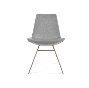 Soho Concept Eiffel Wire Chair - Luxe Upholstered Dining Chair In Boucle, Velvet & Nubuck With 10-year Guarantee Light Grey  Soho-concept-dining-chair-03596