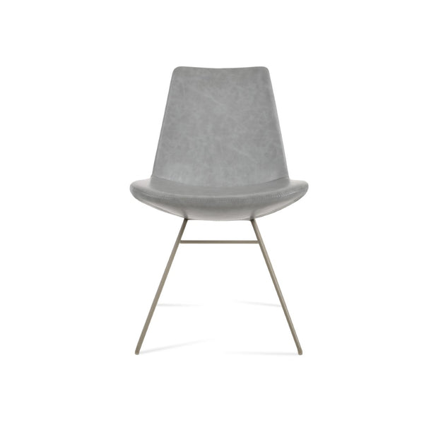 Soho Concept Eiffel Wire Chair - Luxe Upholstered Dining Chair In Boucle, Velvet & Nubuck With 10-year Guarantee Light Grey  Soho-concept-dining-chair-03596