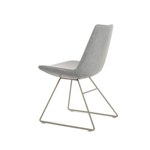 Soho Concept Eiffel Wire Chair - Luxe Upholstered Dining Chair In Boucle, Velvet & Nubuck With 10-year Guarantee Light Grey  Soho-concept-dining-chair-03596