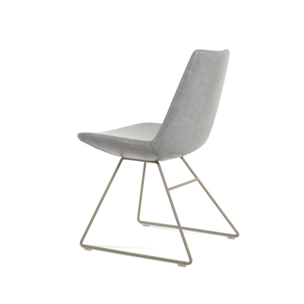 Soho Concept Eiffel Wire Chair - Luxe Upholstered Dining Chair In Boucle, Velvet & Nubuck With 10-year Guarantee Light Grey  Soho-concept-dining-chair-03596
