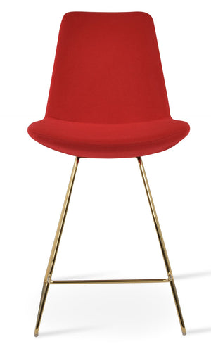 Soho Concept Eiffel Wire Barstools & Counterstools - Premium Camira Blazer Wool, 10-year Guarantee, Stylish Design Gold,Red  Soho-concept-dining-chair-08109