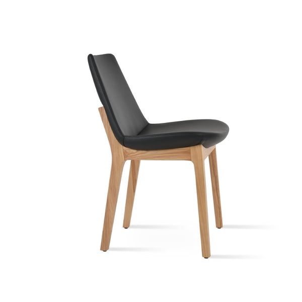 Soho Concept Eiffel Wood Chair - Stylish Dining Seating With Durable Leatherette, Brass Stretchers & 2-year Guarantee Black,Ash,Natural  Soho-concept-dining-chair-03655