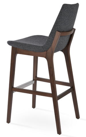 Soho Concept Eiffel Barstools & Counterstools With 10-year Guarantee - Premium Camira Wool Fabric & Solid Wood Walnut,Dark Grey  Soho-concept-dining-chair-08117
