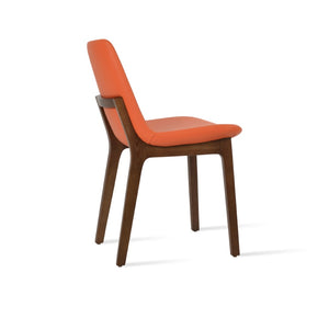 Soho Concept Eiffel Wood Chair - Stylish Dining Seating With Durable Leatherette, Brass Stretchers & 2-year Guarantee Orange,Ash,Walnut  Soho-concept-dining-chair-03622