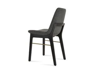 Soho Concept Eiffel Wood Chair - Premium Camira Blazer Wool Fabric, 10-year Guarantee, Durable For Commercial Use Ash,Dark Grey  Soho-concept-dining-chair-03621