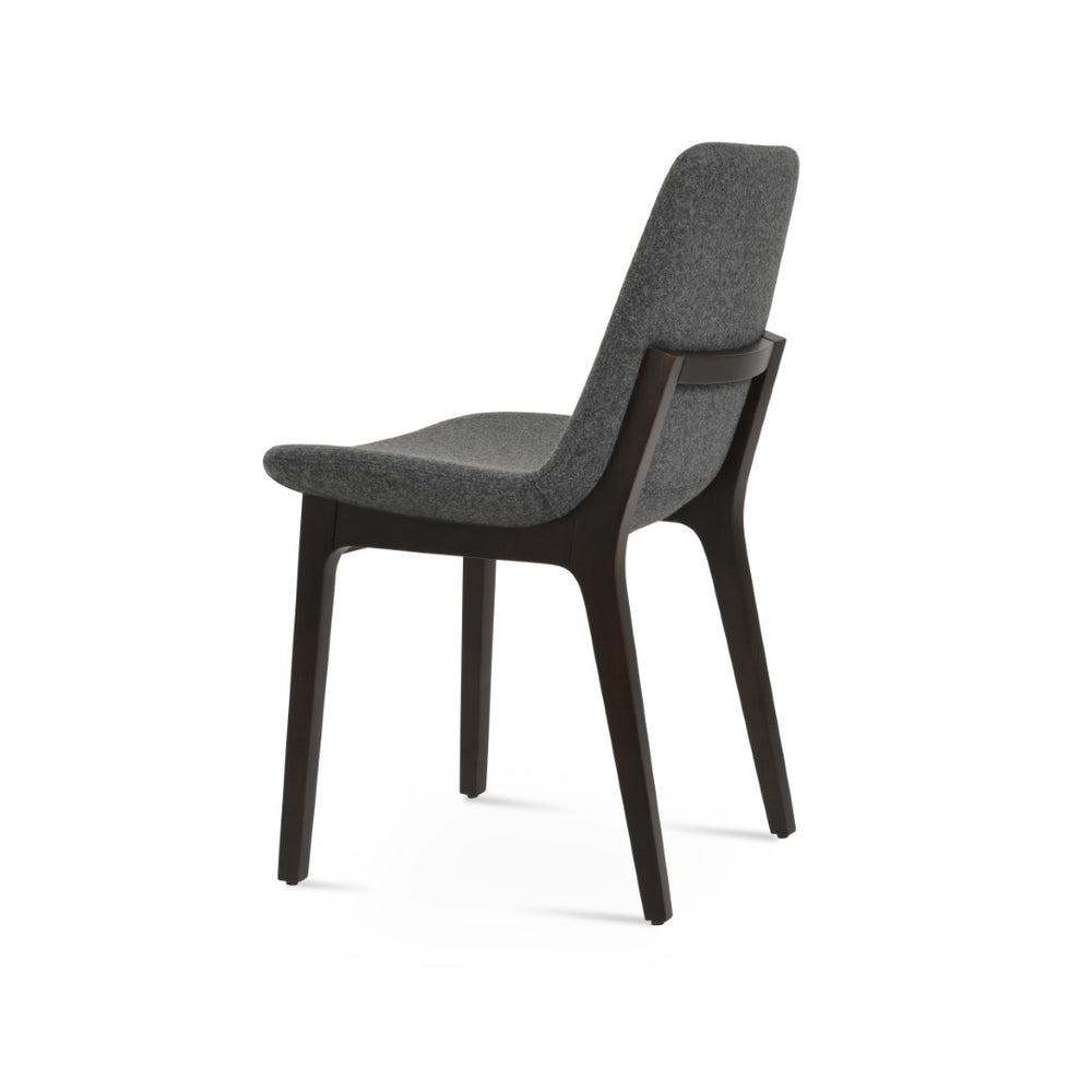 Soho Concept Eiffel Wood Chair - Premium Camira Blazer Wool Fabric, 10-year Guarantee, Durable For Commercial Use Dark Grey  Soho-concept-dining-chair-03619
