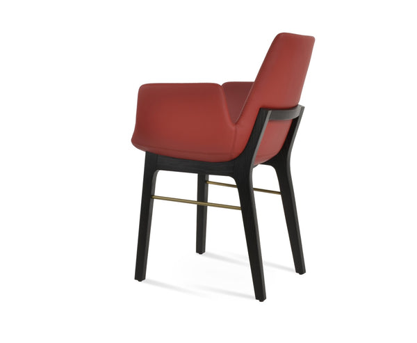 Soho Concept Eiffel Wood Armchair - Elegant Dining Chair In Boucle, Velvet, Nubuck & Camira Fabrics, 10-year Warranty Ash,Red  Soho-concept-dining-chair-03601