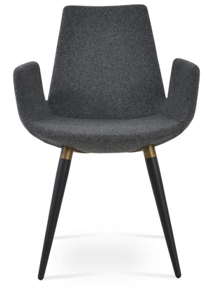 Soho Concept Eiffel Ana Armchair Dining Chair - Stylish Wool Upholstery, Durable Metal Base, 10-year Guarantee! Black,Gold,Dark Grey  Soho-concept-dining-chair-02698