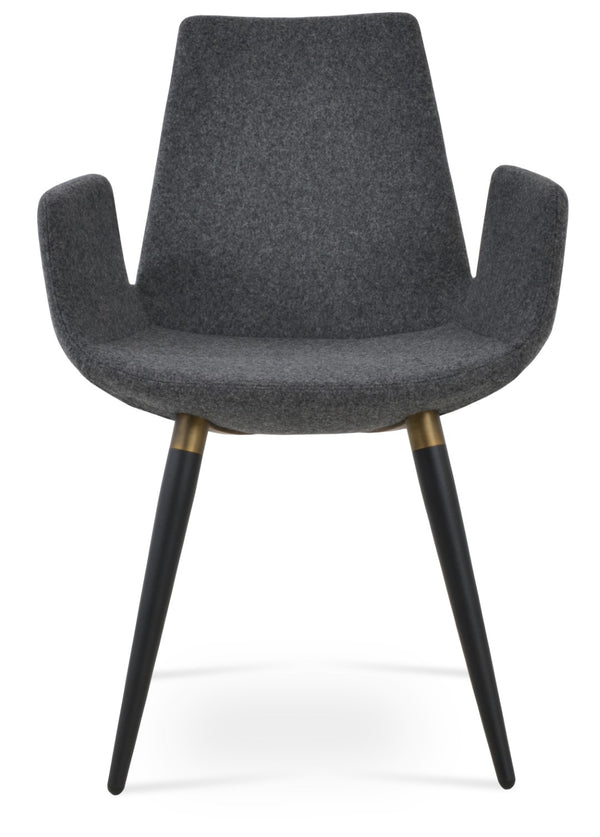 Soho Concept Eiffel Ana Armchair Dining Chair - Stylish Wool Upholstery, Durable Metal Base, 10-year Guarantee! Black,Gold,Dark Grey  Soho-concept-dining-chair-02698