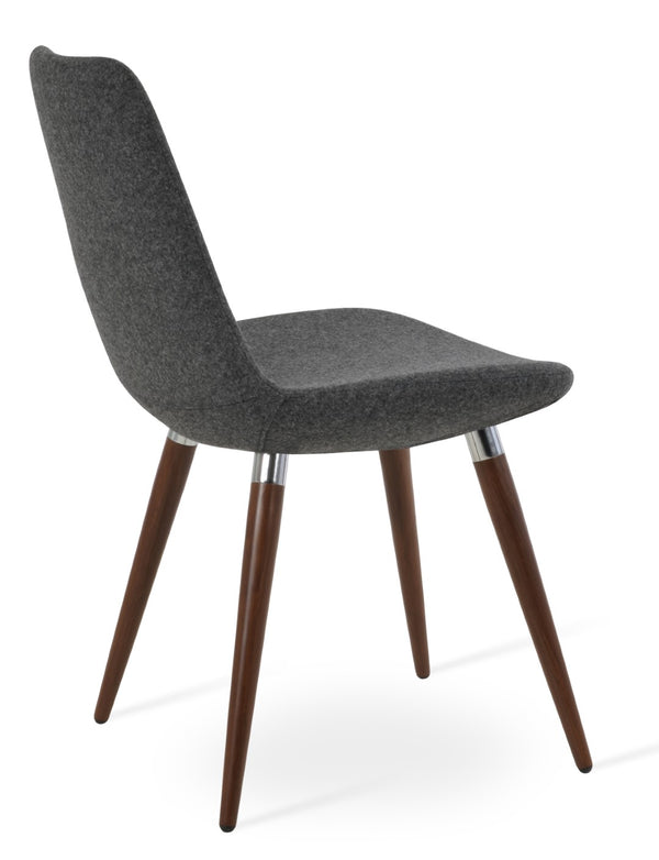 Soho Concept Eiffel Ana Armchair Dining Chair - Stylish Wool Upholstery, Durable Metal Base, 10-year Guarantee! Walnut,Chrome,Dark Grey  Soho-concept-dining-chair-02704