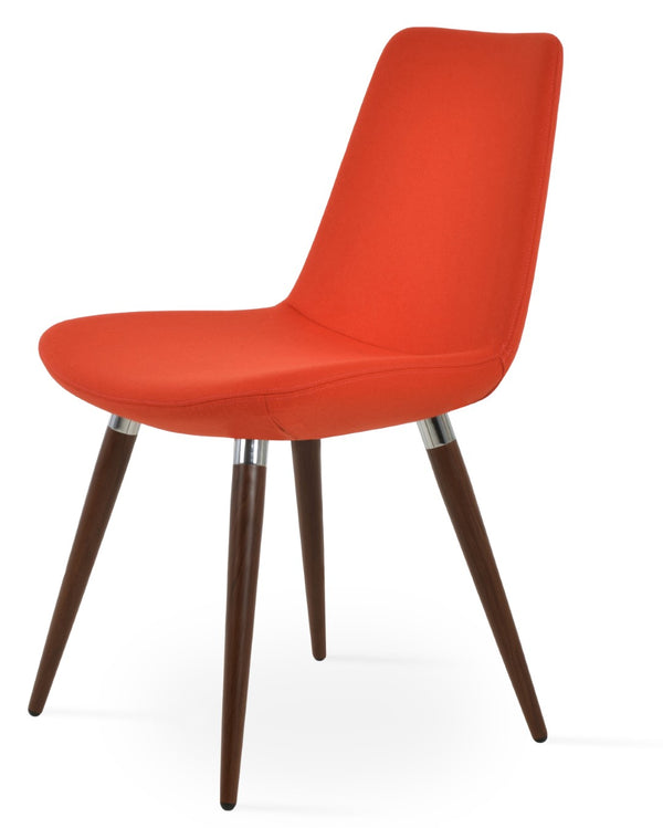 Soho Concept Eiffel Ana Armchair Dining Chair - Stylish Wool Upholstery, Durable Metal Base, 10-year Guarantee! Walnut,Chrome,Orange  Soho-concept-dining-chair-02705