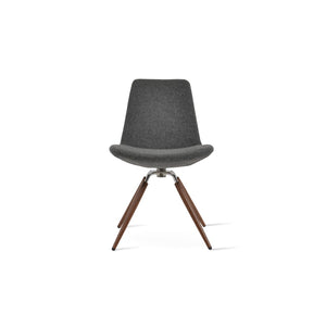 Soho Concept Eiffel Carrot Swivel Chair - Stylish Dining Chair In Camira Wool, 10-year Guarantee, Dark Grey Finish Dark Grey,Walnut Swivel. Solid Metal Top Part Connected To Four Tubular Legs Soho-concept-dining-chair-03073