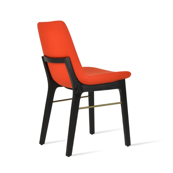 Soho Concept Eiffel Wood Chair - Premium Camira Blazer Wool Fabric, 10-year Guarantee, Durable For Commercial Use Ash,Brass,Orange  Soho-concept-dining-chair-03161