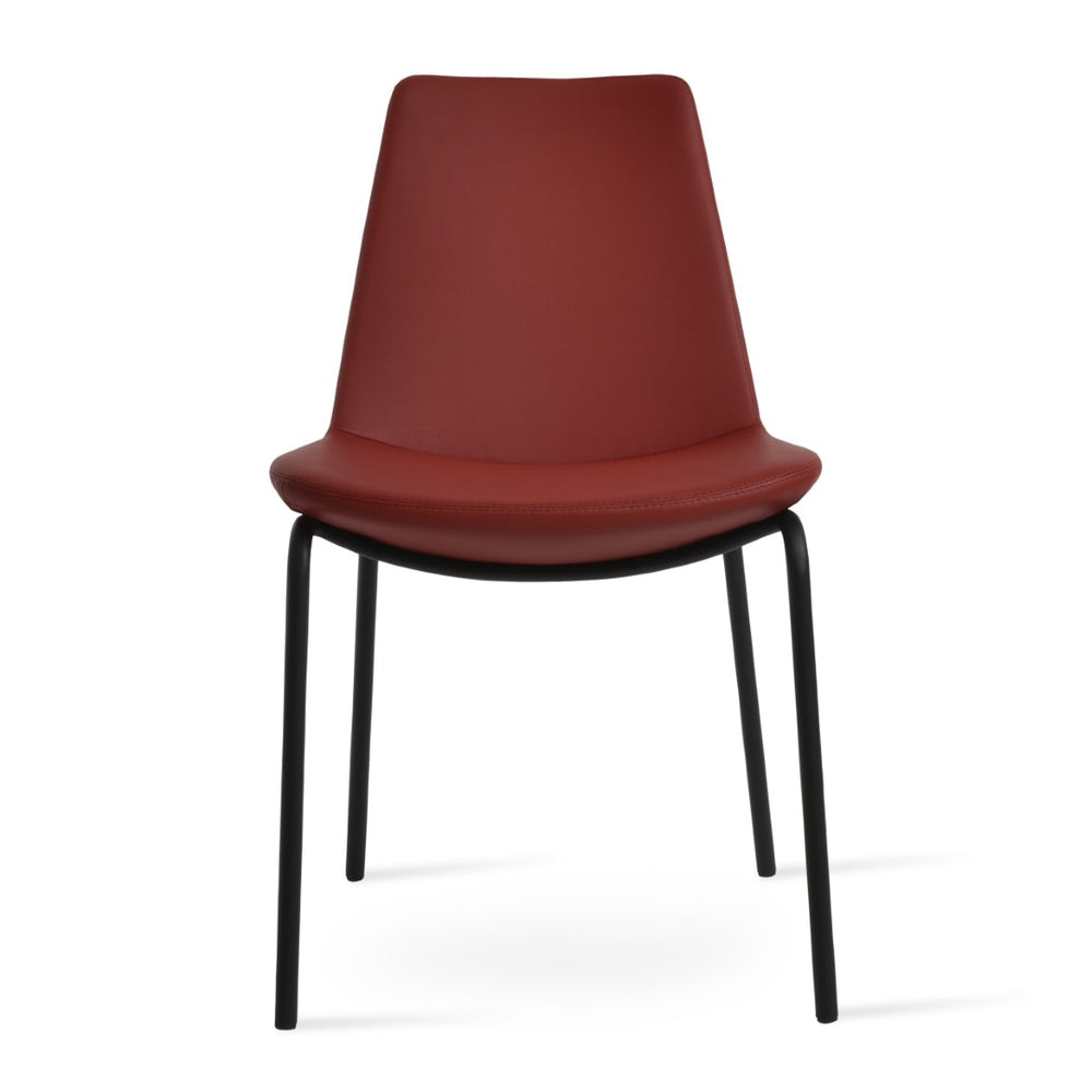 Soho Concept Eiffel Harris Chair - Elegant Dining Chair With Leatherette, Chrome Base & 2-year Guarantee, 300 Lb Capacity Black,Red  Soho-concept-dining-chair-03237