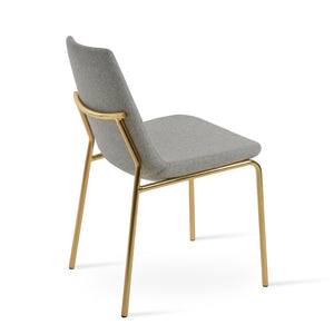 Soho Concept Eiffel Harris Armchair Dining Chair - Elegant Camira Blazer Wool, 10-year Guarantee, Dark Grey Fabric Gold,Silver  Soho-concept-dining-chair-03241