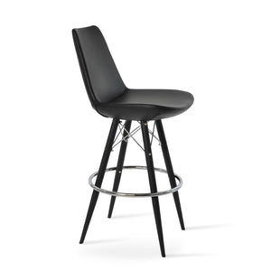 Soho Concept Eiffel Barstools & Counterstools - Stylish Leatherette, Memory Swivel, 2-year Guarantee, Black Finish Black  Soho-concept-dining-chair-08031