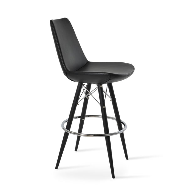Soho Concept Eiffel Barstools & Counterstools - Stylish Leatherette, Memory Swivel, 2-year Guarantee, Black Finish Black  Soho-concept-dining-chair-08031