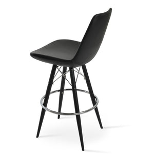 Soho Concept Eiffel Barstools & Counterstools - Stylish Leatherette, Memory Swivel, 2-year Guarantee, Black Finish Black  Soho-concept-dining-chair-06713