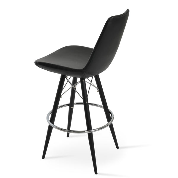 Soho Concept Eiffel Barstools & Counterstools - Stylish Leatherette, Memory Swivel, 2-year Guarantee, Black Finish Black  Soho-concept-dining-chair-06713