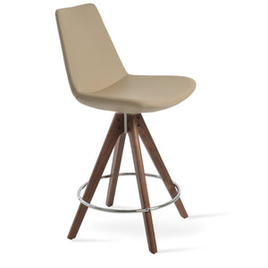 Soho Concept Eiffel Pyramid Wood Barstools & Counterstools - Elegant Upholstery, Solid Wood, 10-year Guarantee! Walnut  Soho-concept-dining-chair-06714
