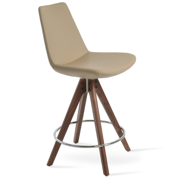 Soho Concept Eiffel Pyramid Wood Barstools & Counterstools - Elegant Upholstery, Solid Wood, 10-year Guarantee! Walnut  Soho-concept-dining-chair-06714