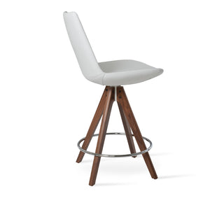 Soho Concept Eiffel Pyramid Wood Swivel Barstools & Counterstools - Elegant Design With 5-year Warranty, Walnut & White Walnut,White  Soho-concept-dining-chair-08039