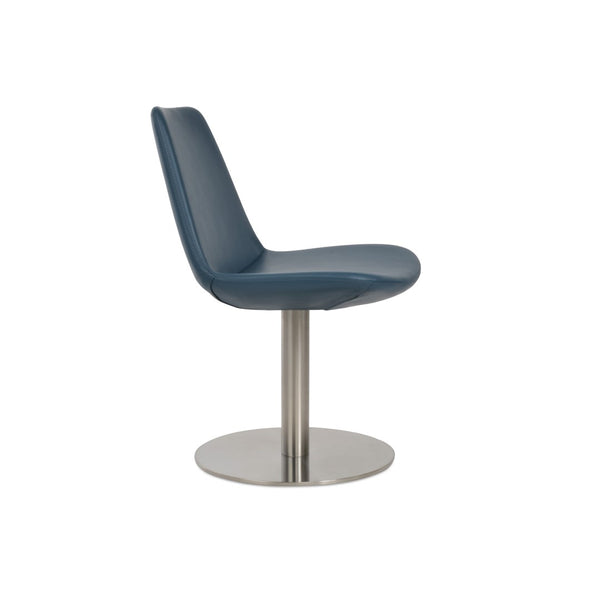 Soho Concept Eiffel Round Swivel Chair - Stylish Leatherette Dining Chair With 2-year Warranty & Durable Design Blue  Soho-concept-dining-chair-03335
