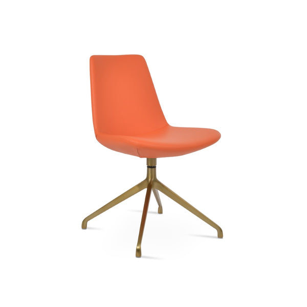 Soho Concept Eiffel Spider Swivel Chair - Stylish Leatherette Dining Chair With 2-year Guarantee & Comfort Design Brass,Orange  Soho-concept-dining-chair-03432