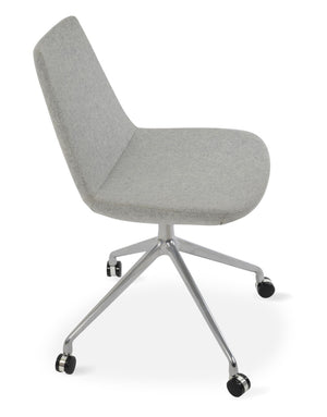 Soho Concept Eiffel Spider Swivel Chair In Premium Camira Blazer Wool - 10-year Guarantee, Dark Grey Comfort Silver  Soho-concept-dining-chair-03435