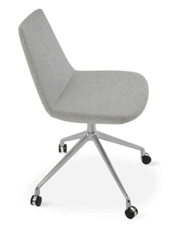 Soho Concept Eiffel Spider Swivel Chair In Premium Camira Blazer Wool - 10-year Guarantee, Dark Grey Comfort Silver  Soho-concept-dining-chair-03435